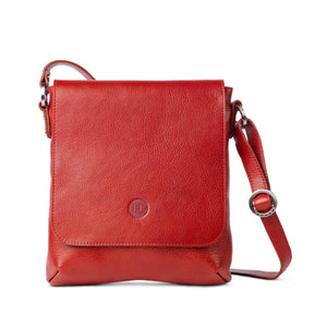 Eithne Large Leather Crossover Bag Red - Holden Leathergoods, leather bags handmade in Ireland