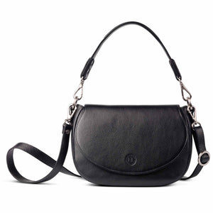 Roisin Leather Saddle Bag Black - Holden Leathergoods, leather bags handmade in Ireland