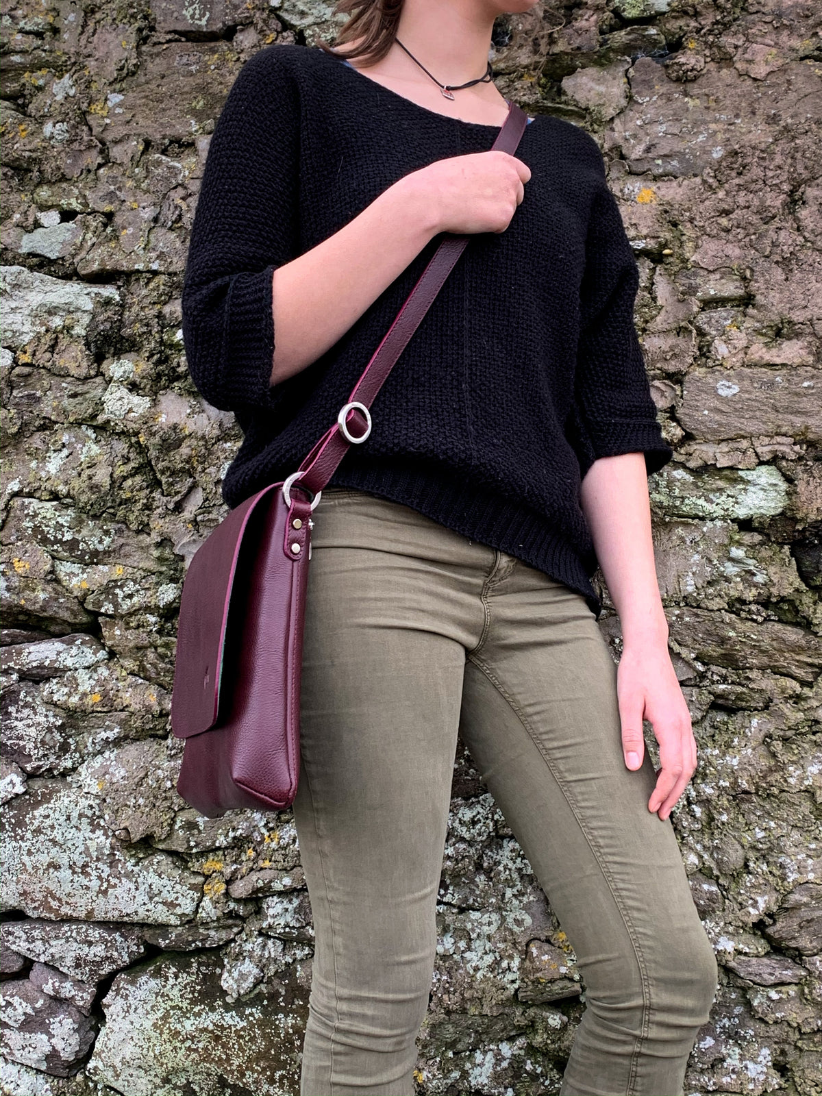 Medium leather crossbody bag , made in Ireland.