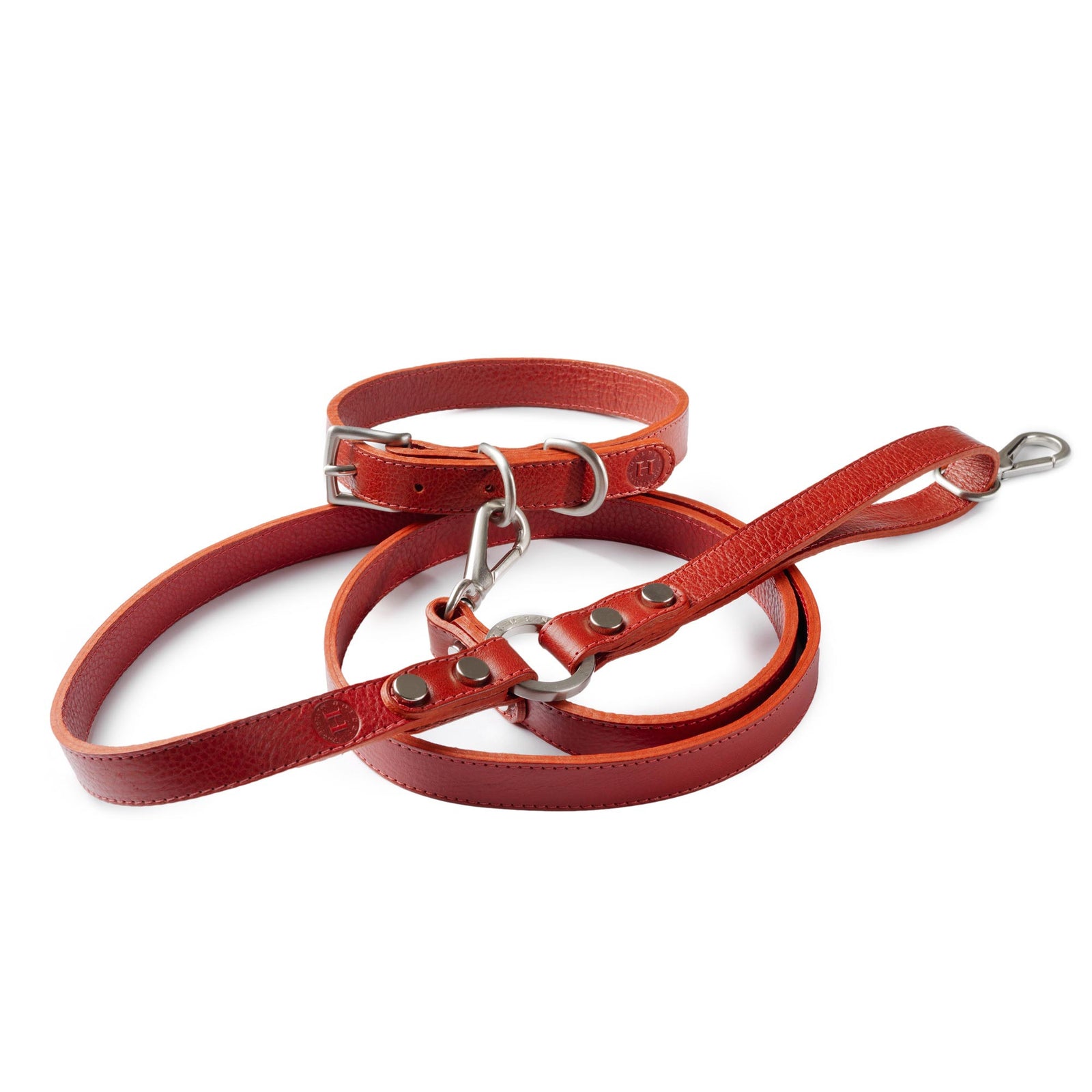 Holden Medium Dog Collar & Lead - Red