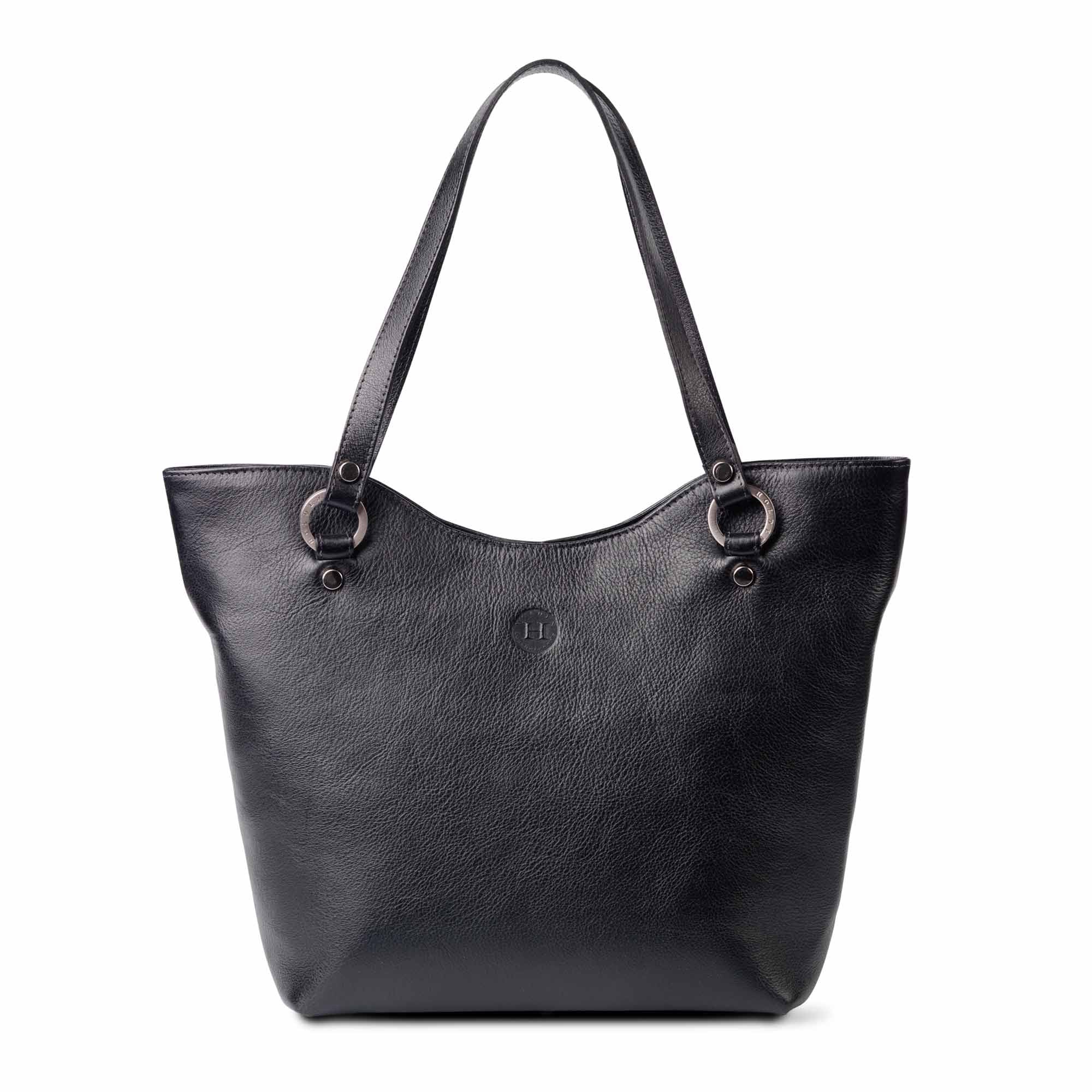 Caitlin Large Leather Tote Black - Holden Leathergoods, leather bags handmade in Ireland