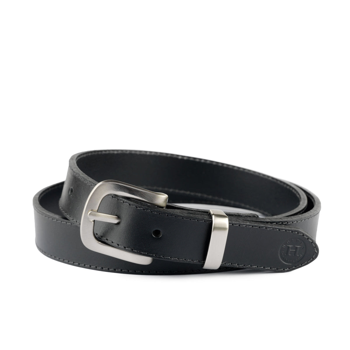 Holden Casual Leather Belt CB1 Black - Holden Leathergoods, leather bags handmade in Ireland