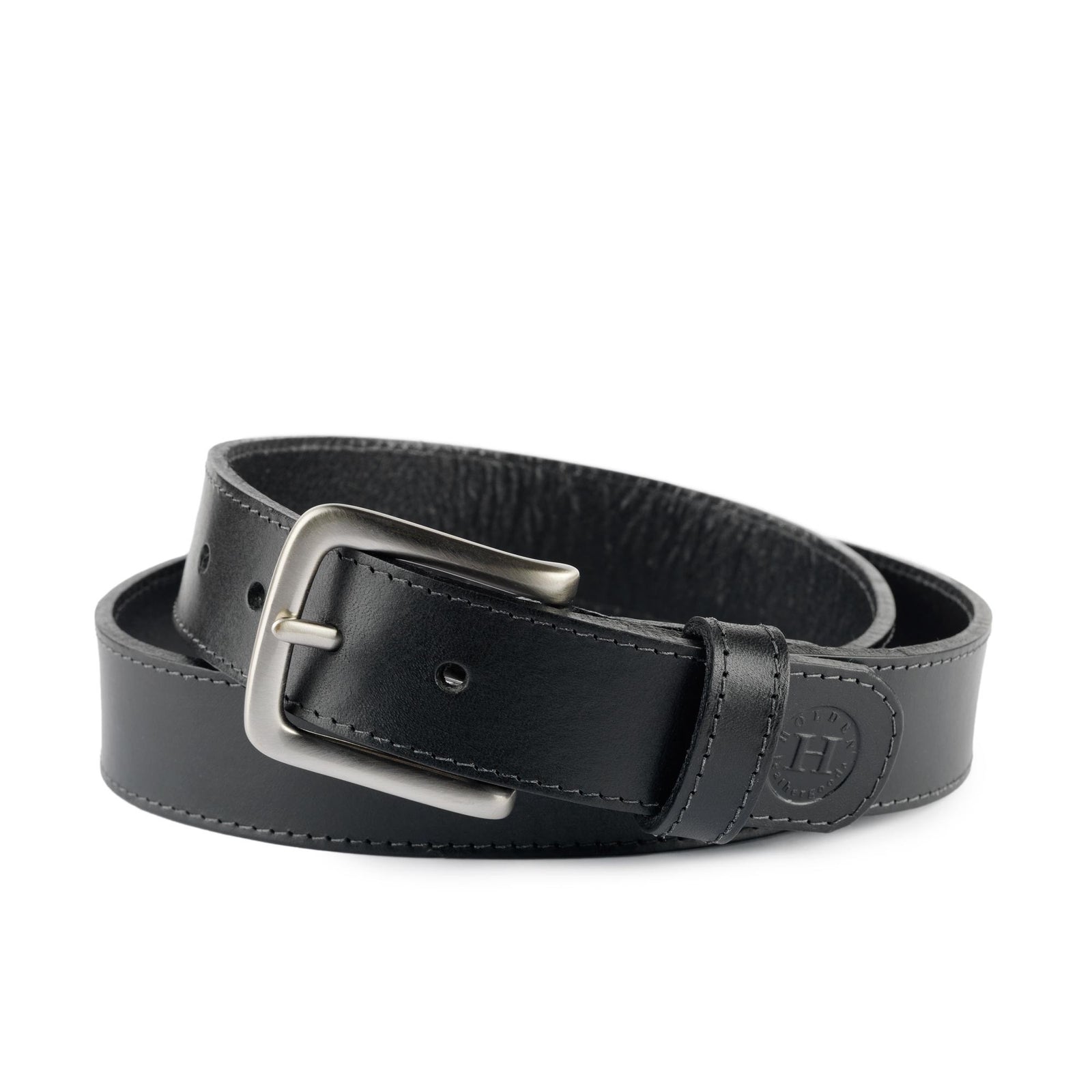 Holden Casual Leather Belt CB2 Black - Holden Leathergoods, leather bags handmade in Ireland