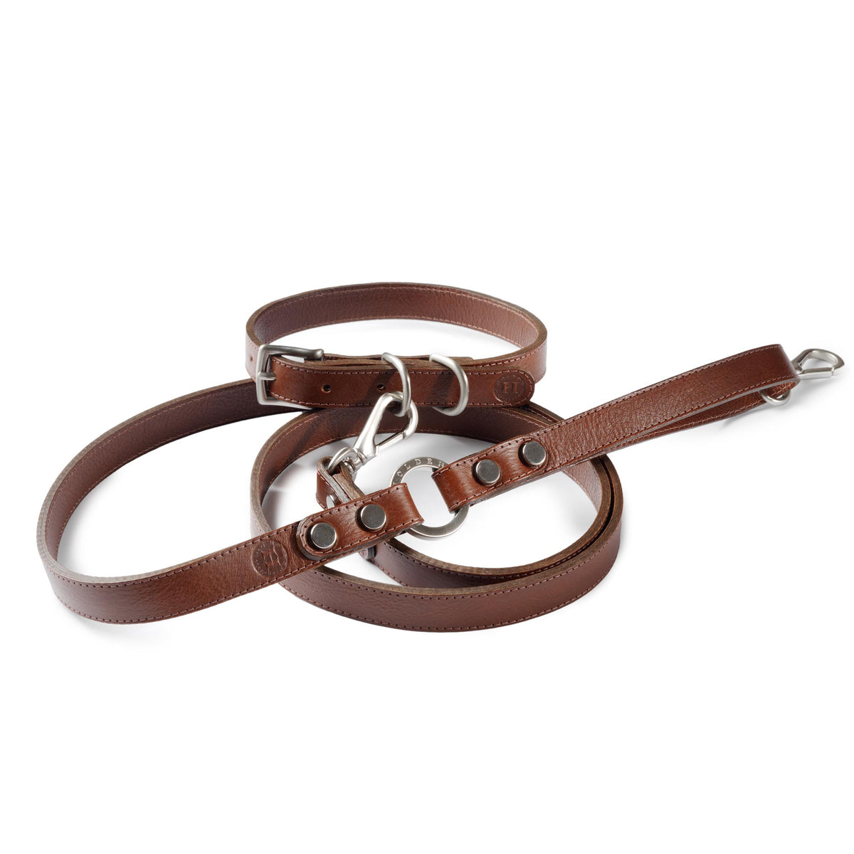 Holden Medium Dog Collar & Lead - Chestnut
