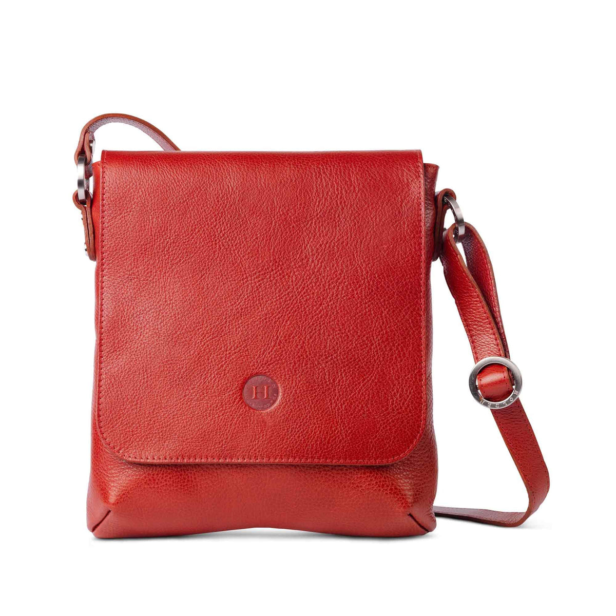 Eithne Large Leather Crossover Bag Red - Holden Leathergoods, leather bags handmade in Ireland