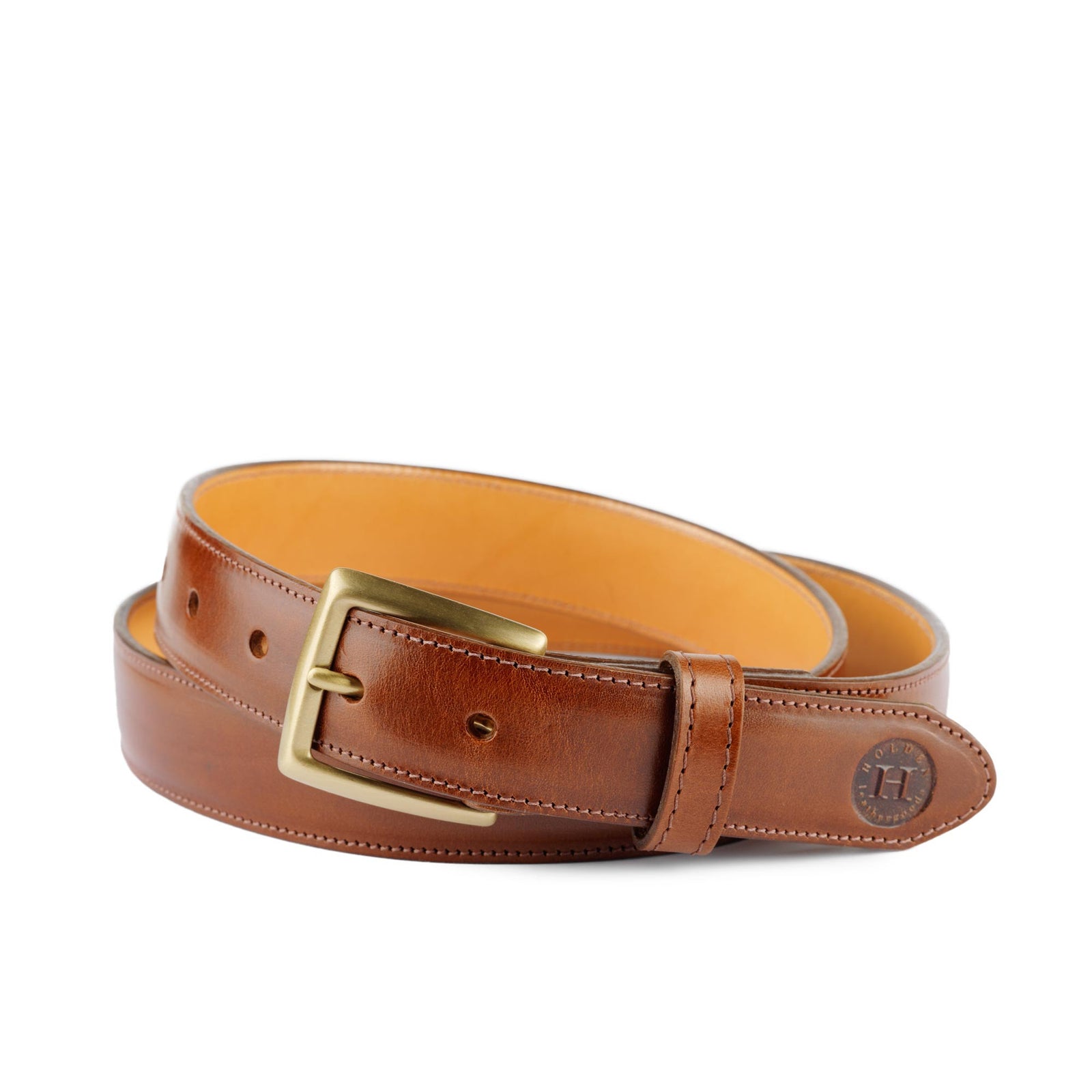 Holden Leather Dress Belt DB2 Chestnut - Holden Leathergoods, leather bags handmade in Ireland