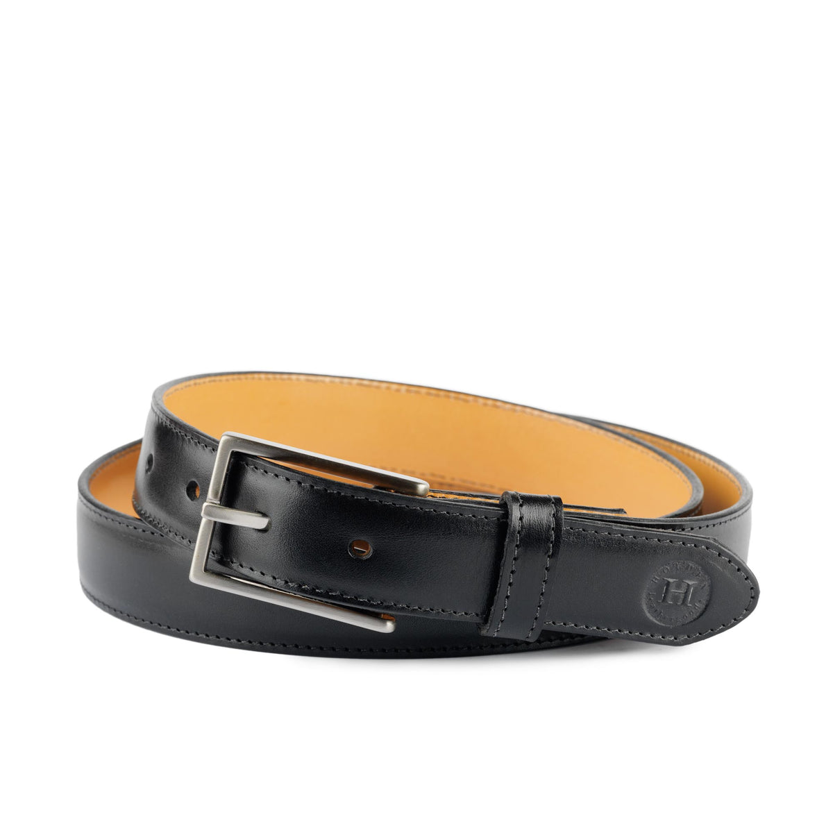 Holden Leather Dress Belt DB1 Black - Holden Leathergoods, leather bags handmade in Ireland