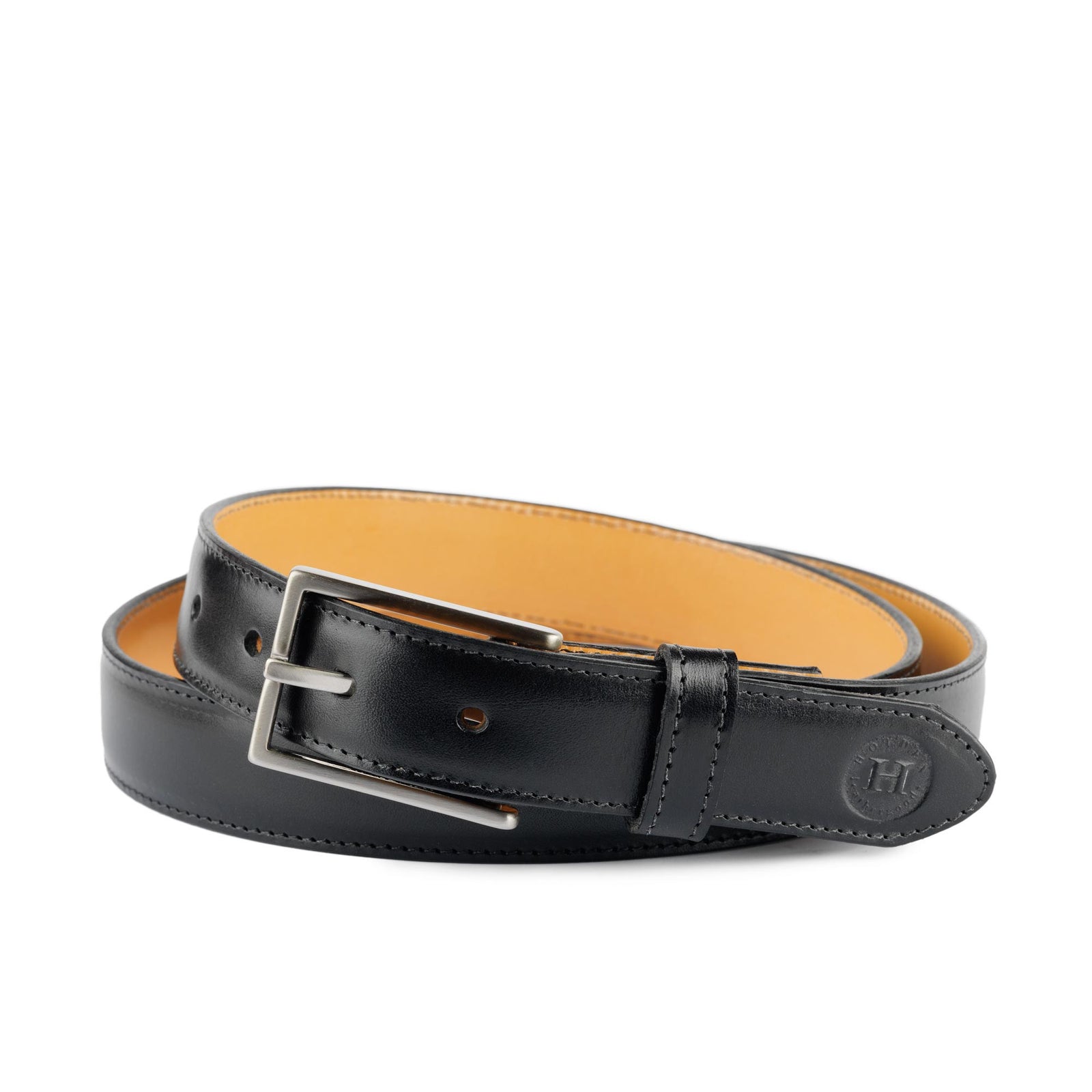 Holden Leather Dress Belt DB1 Black - Holden Leathergoods, leather bags handmade in Ireland