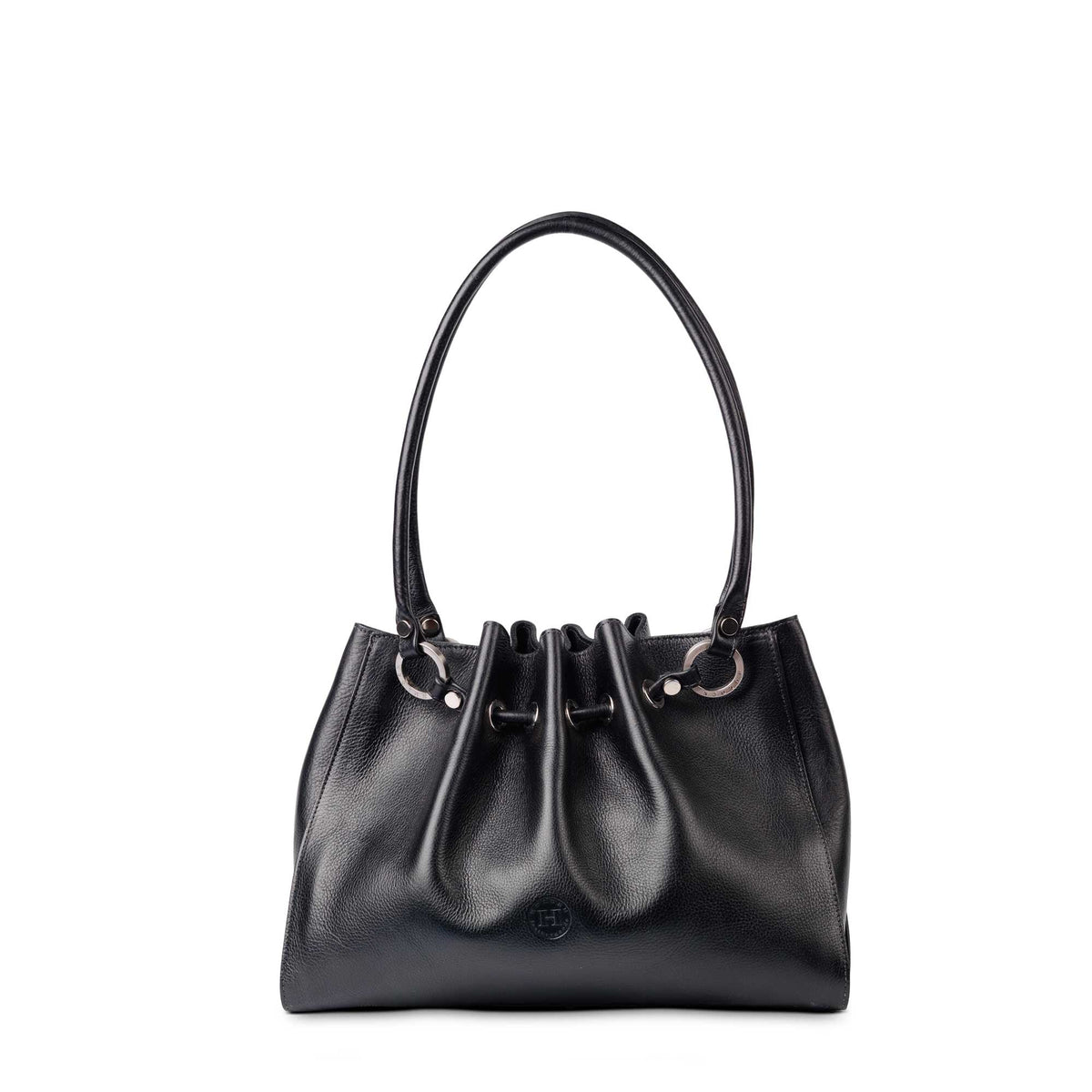 Siobhan Medium Leather Tote Black - Holden Leathergoods, leather bags handmade in Ireland