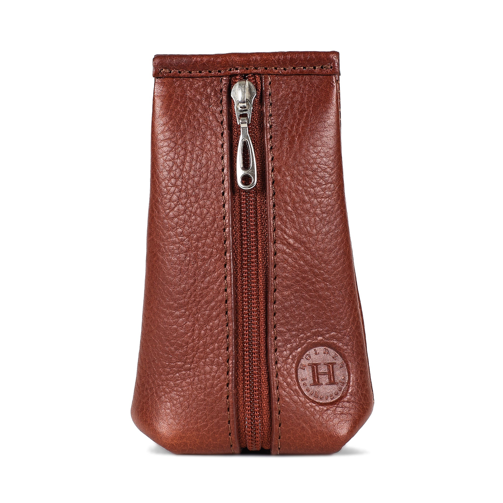 Leather Key Pouch - Chestnut Brown