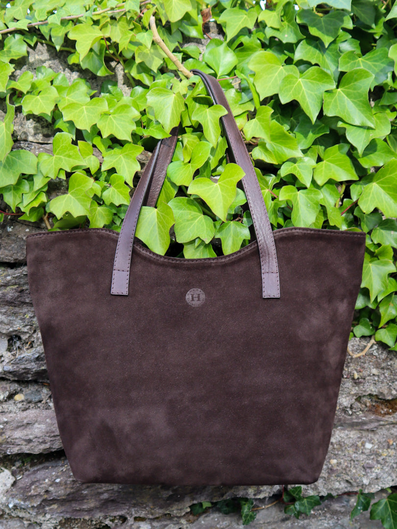 Limited Edition Caitlin Large Tote - Dark Brown Suede