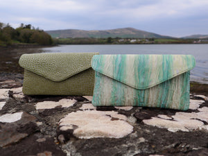 Limited Edition Edel Small Clutch Bag - Green Pebble