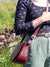 leather crossbody bag in bay brown , made in Ireland