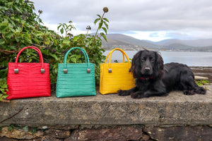 Limited edition handbags in Raspberry Pink, Jade and Mango Yellow. Made in Ireland